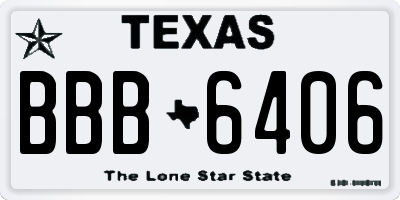 TX license plate BBB6406