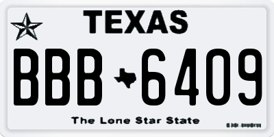 TX license plate BBB6409