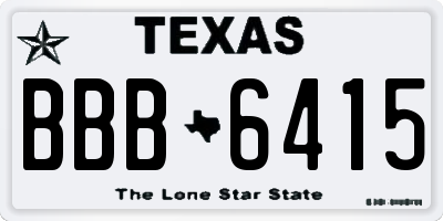 TX license plate BBB6415