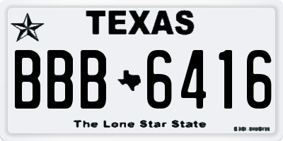 TX license plate BBB6416
