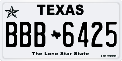 TX license plate BBB6425