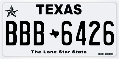 TX license plate BBB6426