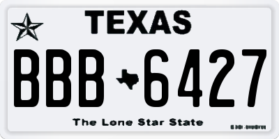 TX license plate BBB6427