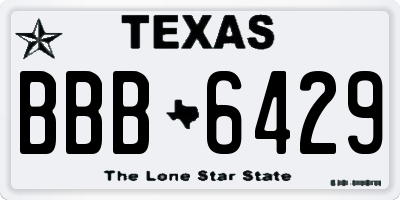 TX license plate BBB6429