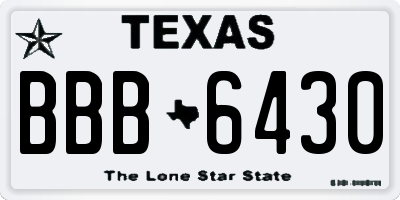 TX license plate BBB6430