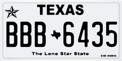 TX license plate BBB6435