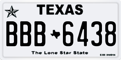 TX license plate BBB6438