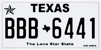 TX license plate BBB6441