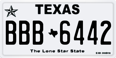 TX license plate BBB6442