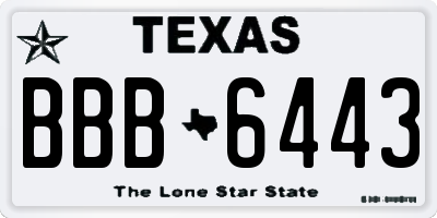 TX license plate BBB6443