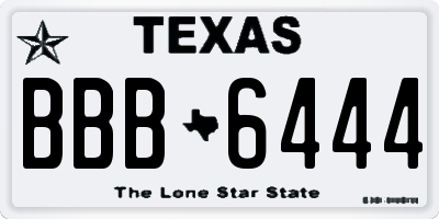 TX license plate BBB6444