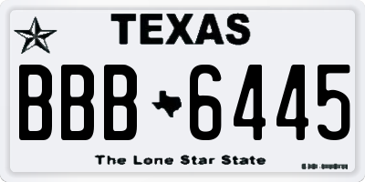 TX license plate BBB6445