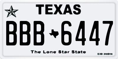 TX license plate BBB6447