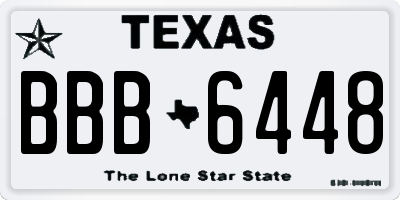 TX license plate BBB6448