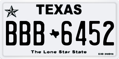 TX license plate BBB6452