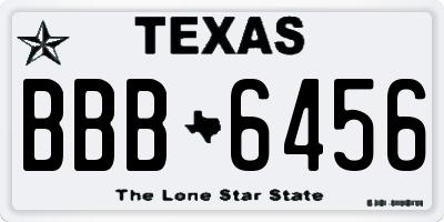 TX license plate BBB6456