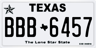 TX license plate BBB6457