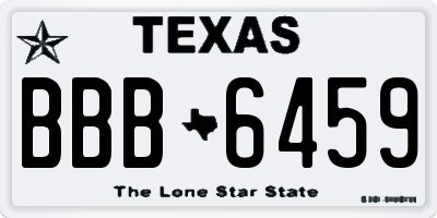 TX license plate BBB6459