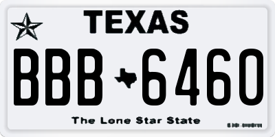 TX license plate BBB6460