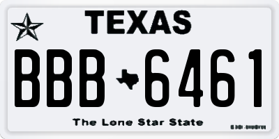 TX license plate BBB6461