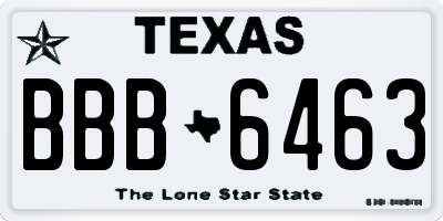 TX license plate BBB6463