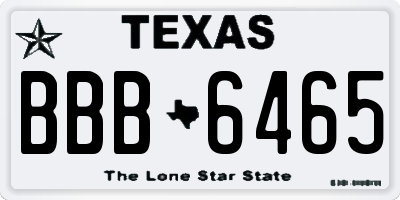 TX license plate BBB6465