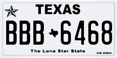 TX license plate BBB6468