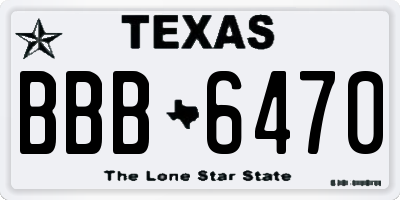 TX license plate BBB6470