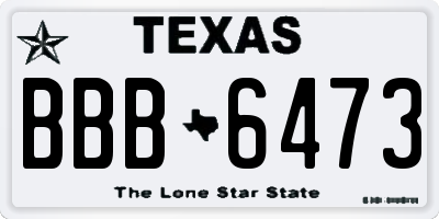 TX license plate BBB6473