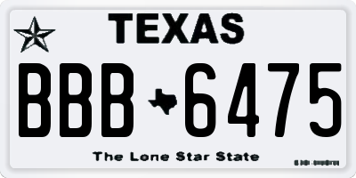 TX license plate BBB6475