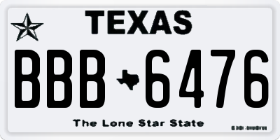 TX license plate BBB6476