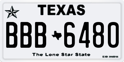 TX license plate BBB6480