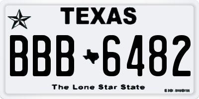 TX license plate BBB6482