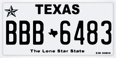 TX license plate BBB6483