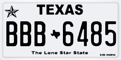 TX license plate BBB6485