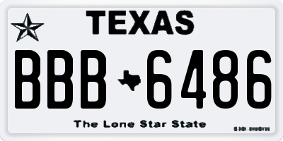 TX license plate BBB6486