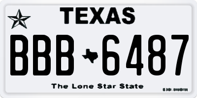 TX license plate BBB6487