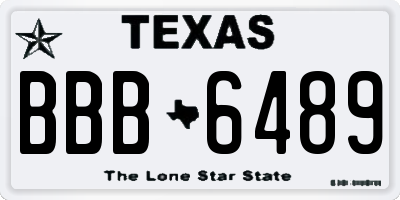 TX license plate BBB6489