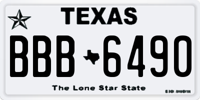 TX license plate BBB6490