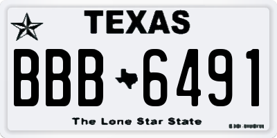 TX license plate BBB6491
