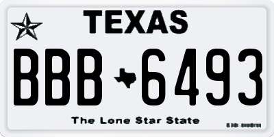 TX license plate BBB6493