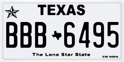 TX license plate BBB6495