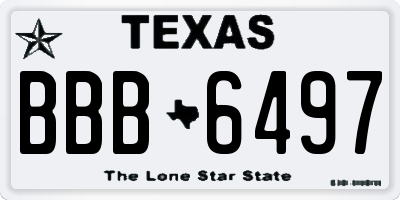 TX license plate BBB6497