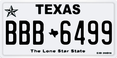 TX license plate BBB6499