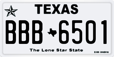 TX license plate BBB6501