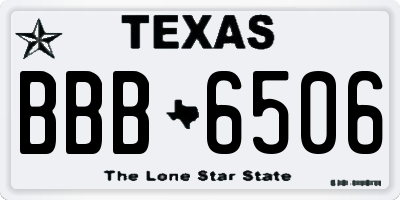 TX license plate BBB6506