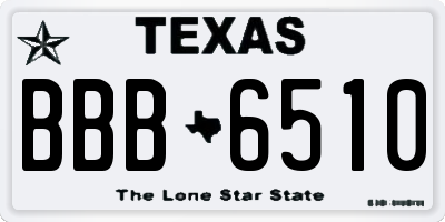 TX license plate BBB6510