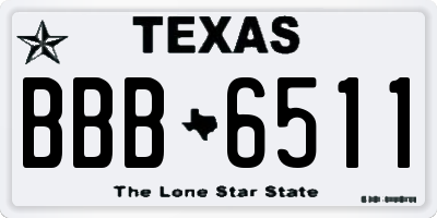 TX license plate BBB6511