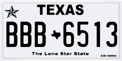 TX license plate BBB6513
