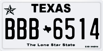 TX license plate BBB6514